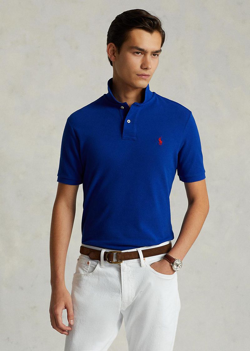 Poleras Polo Polo Ralph Lauren Hombre Slim Fit Mesh Chile Azules FJPZO-1867